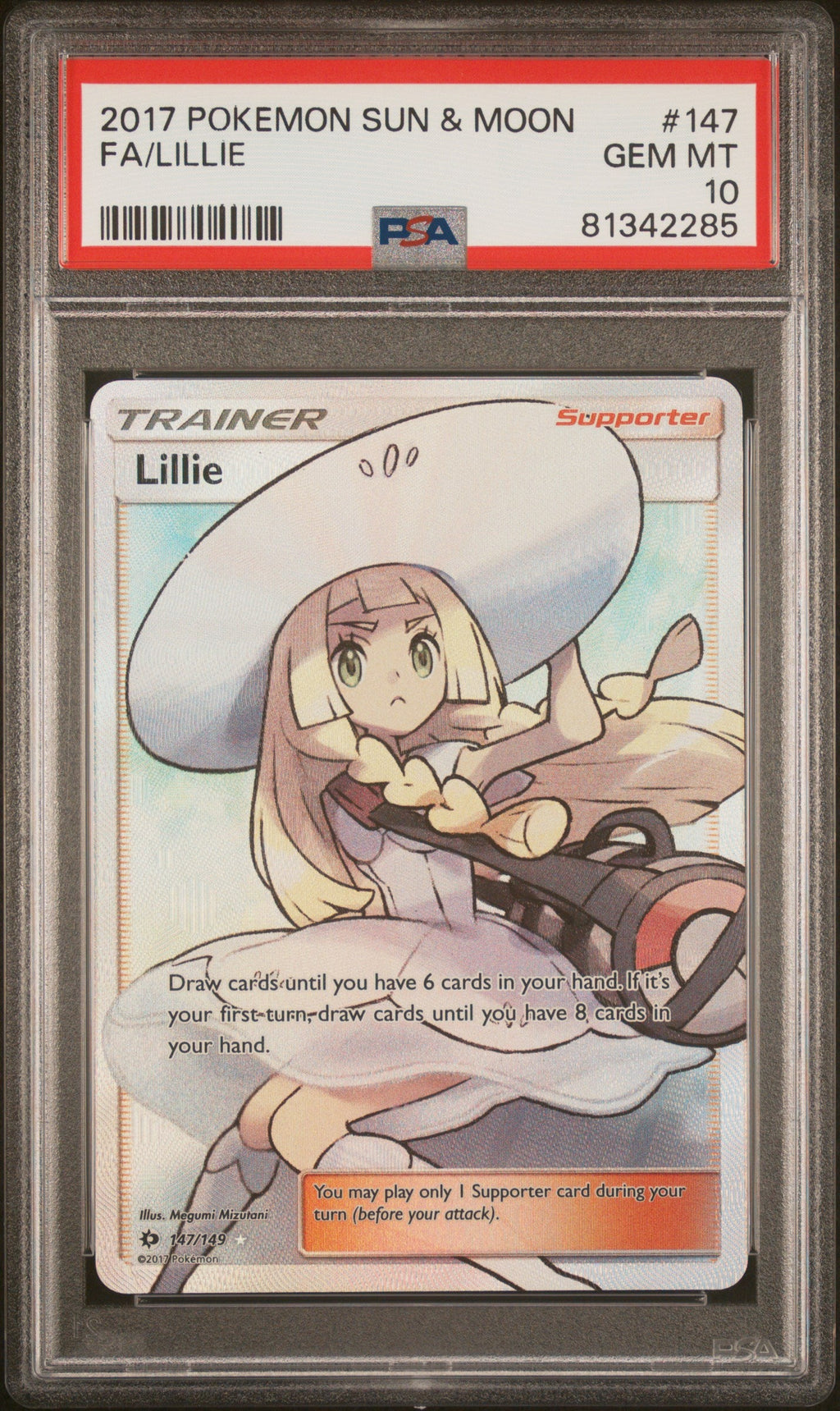 LILLIE SUN & MOON 147/149 FULL ART PSA 10