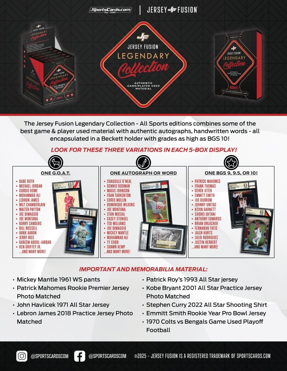 Jersey Fusion "Legendary Collection" Case - (40) Sealed Boxes