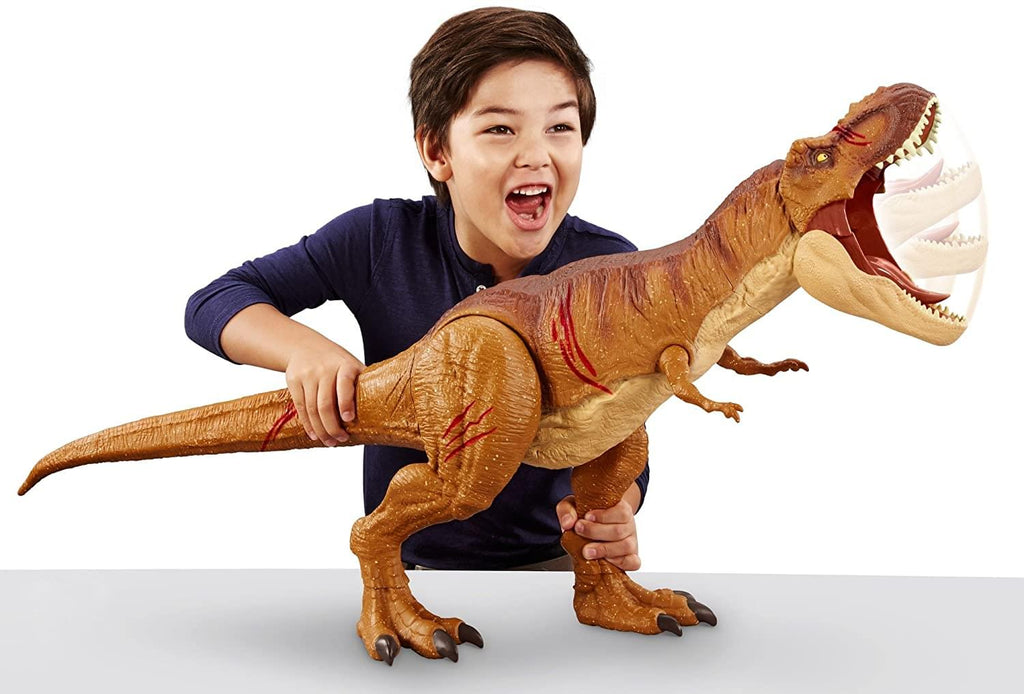 Jurassic World Battle Damage Roarin' Super Colossal Tyrannosaurus Rex Figure