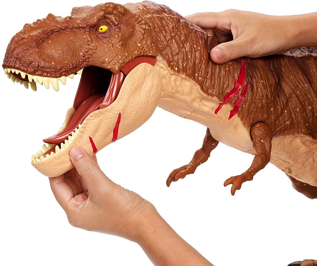Jurassic World Battle Damage Roarin' Super Colossal Tyrannosaurus Rex Figure
