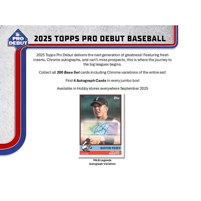 2025 Topps Pro Debut Baseball Hobby Jumbo 8-Box Case