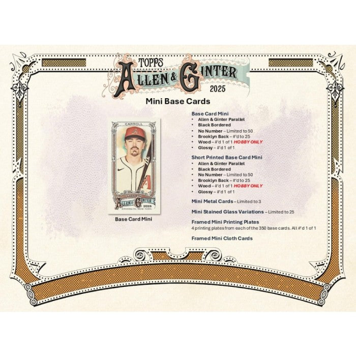 2025 Topps Allen & Ginter Baseball Hobby 12-Box Case
