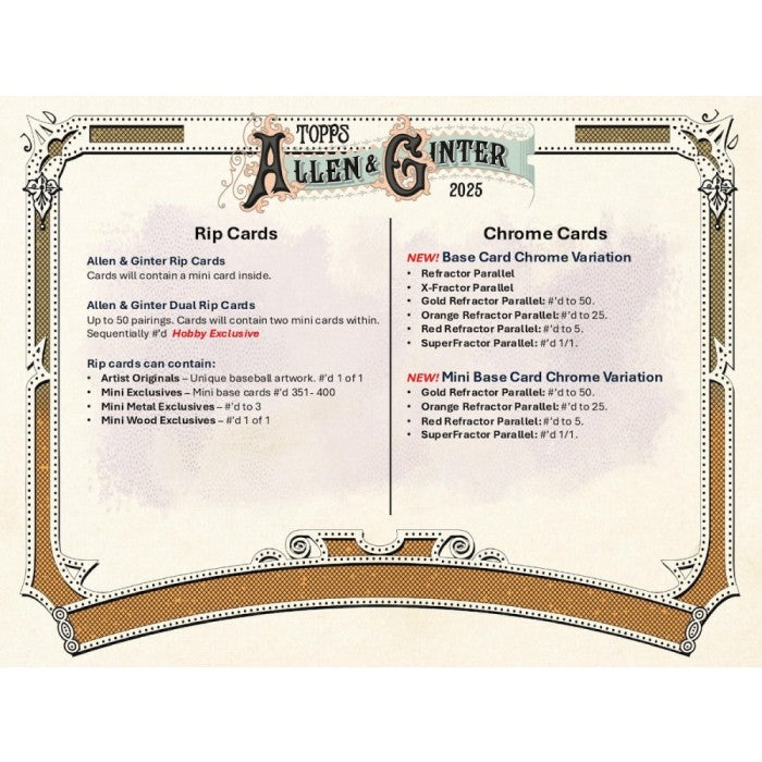 2025 Topps Allen & Ginter Baseball 8-Pack Blaster 40-Box Case