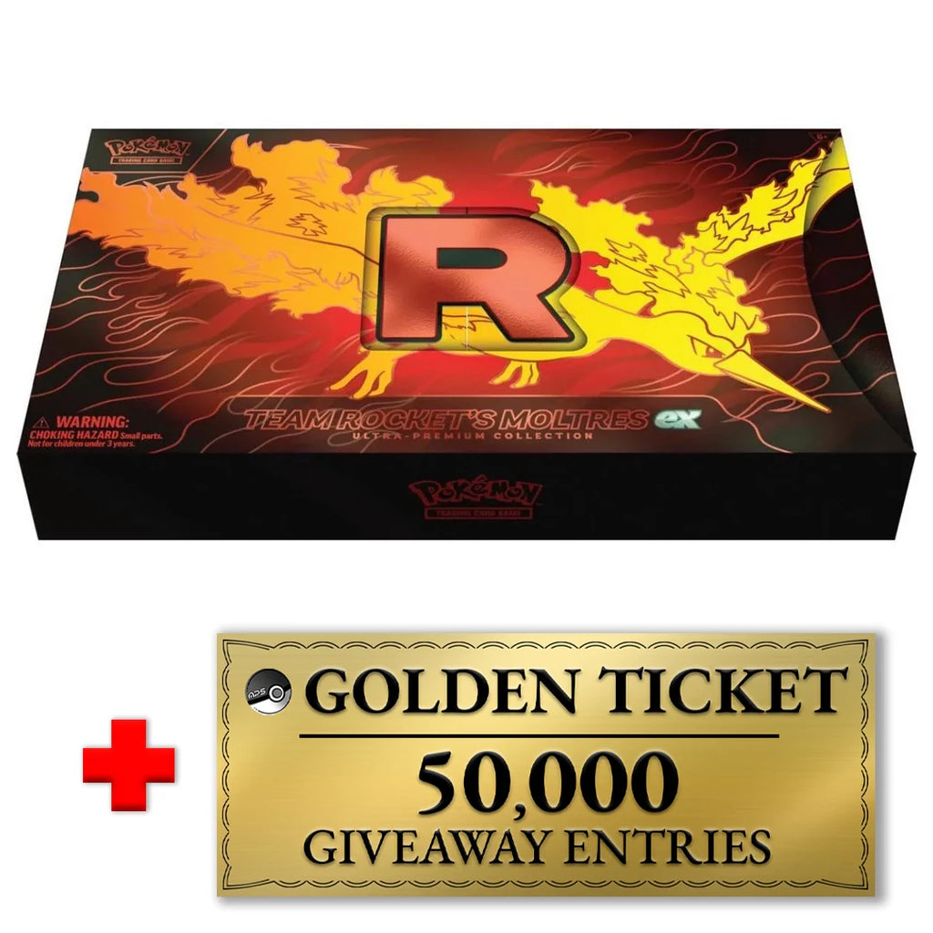 Team Rocket Moltres ex UPC and Golden Ticket