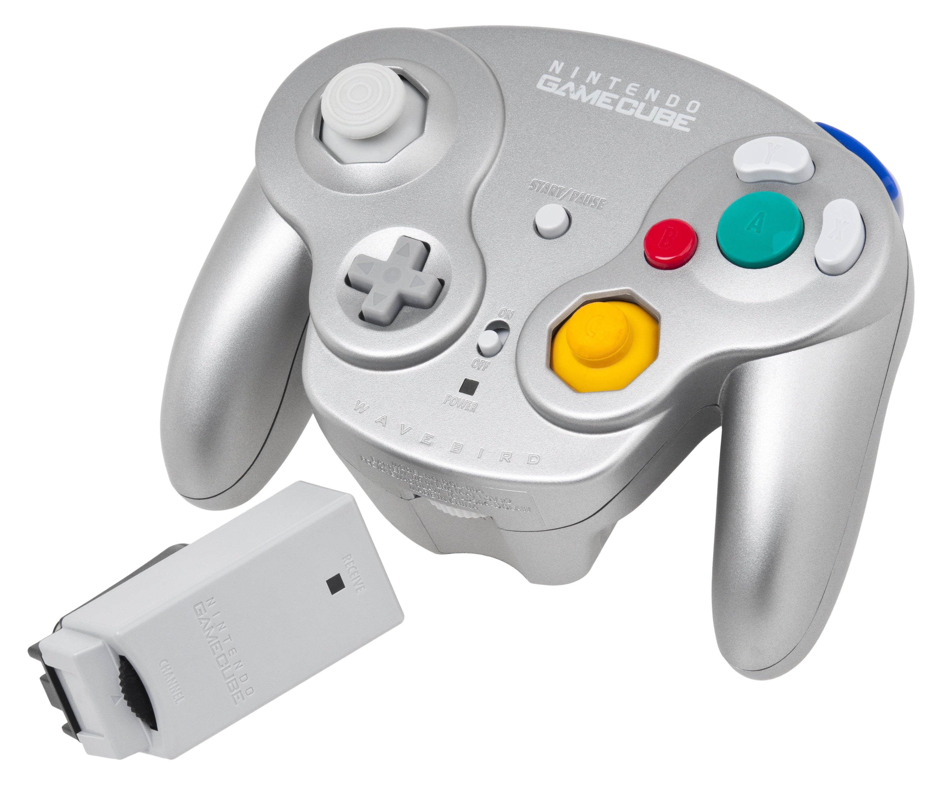 Gamecube Wavebird Controller Platinum With Sensor Wireless