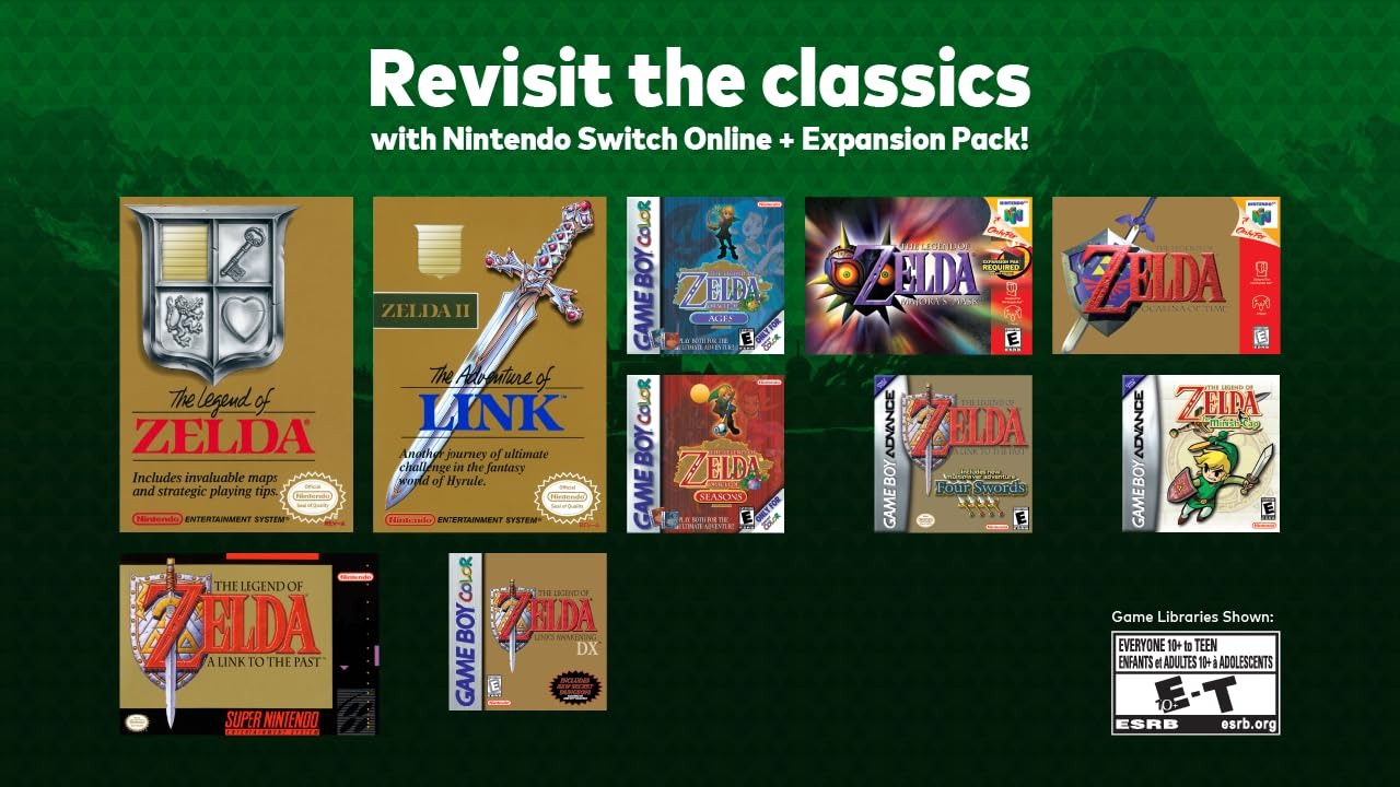 Nintendo Switch Lite: Hyrule Edition  - Bonus 12 Month Online + Expansion Pack [Nintendo Switch System]