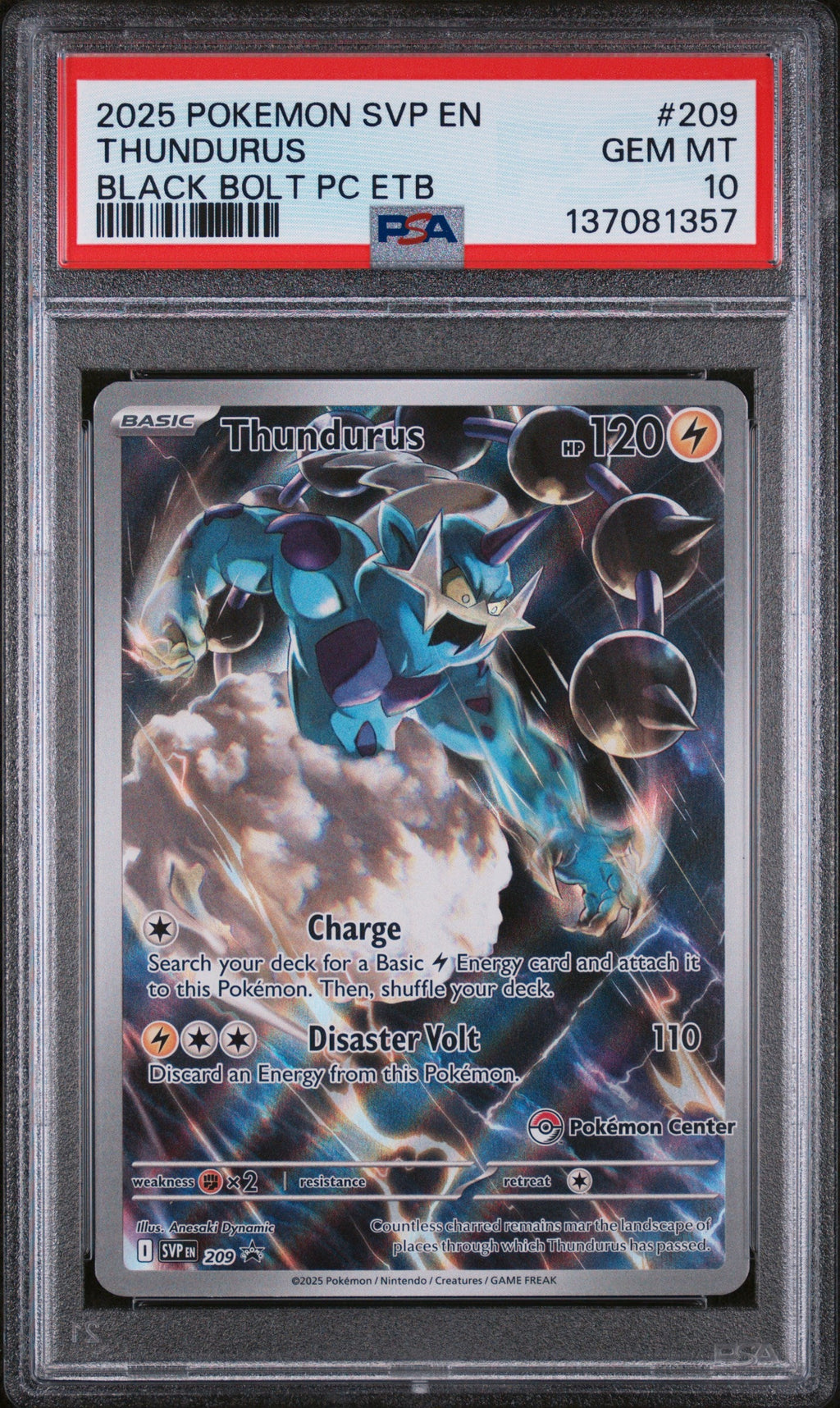 PSA GEM MT 10 Thundurus(209) [Svp En-Sv Black Star Promo] - 137081357