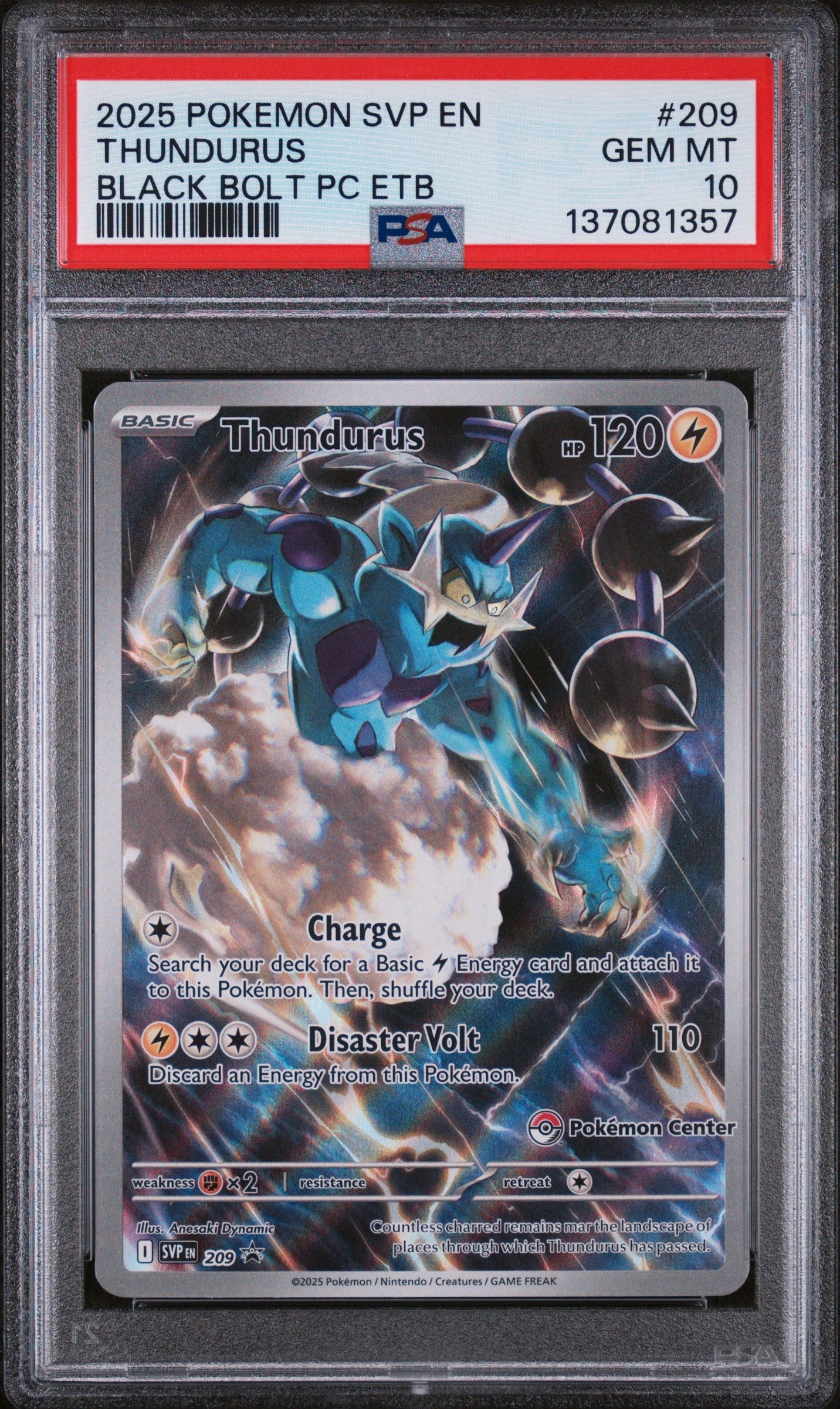 PSA GEM MT 10 Thundurus(209) [Svp En-Sv Black Star Promo] - 137081357