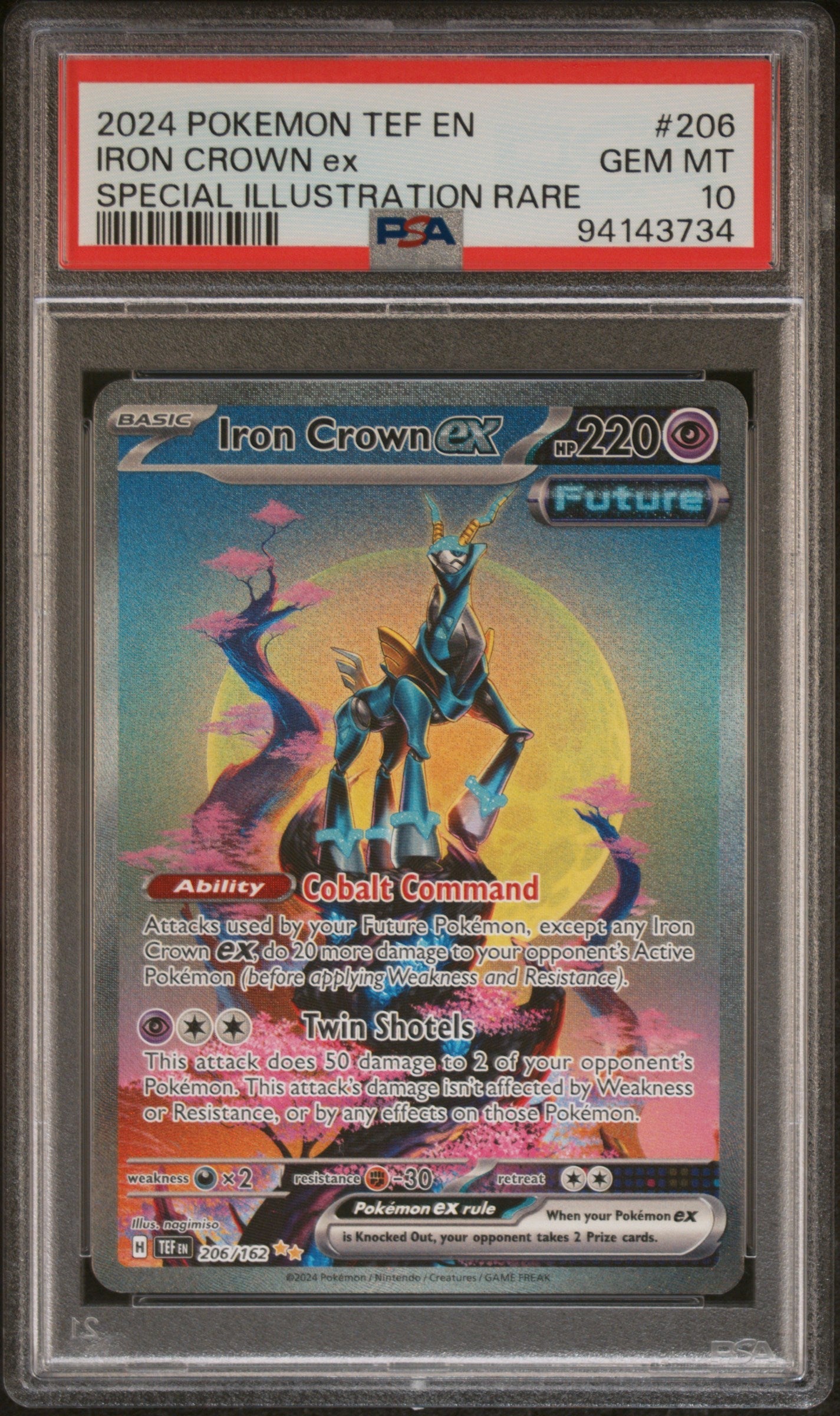 IRON CROWN ex SPECIAL ILLUSTRATION RARE 2024 POKEMON TEF EN-TEMPORAL FORCES PSA GEM MT 10