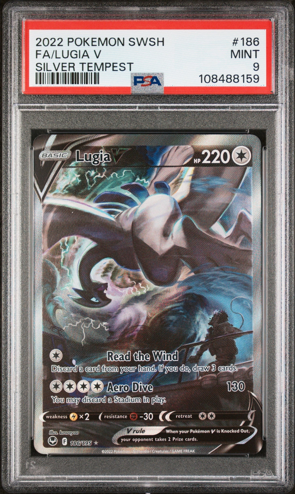 FA/LUGIA V SILVER TEMPEST 2022 POKEMON SWORD & SHIELD SILVER TEMPEST PSA MINT 9