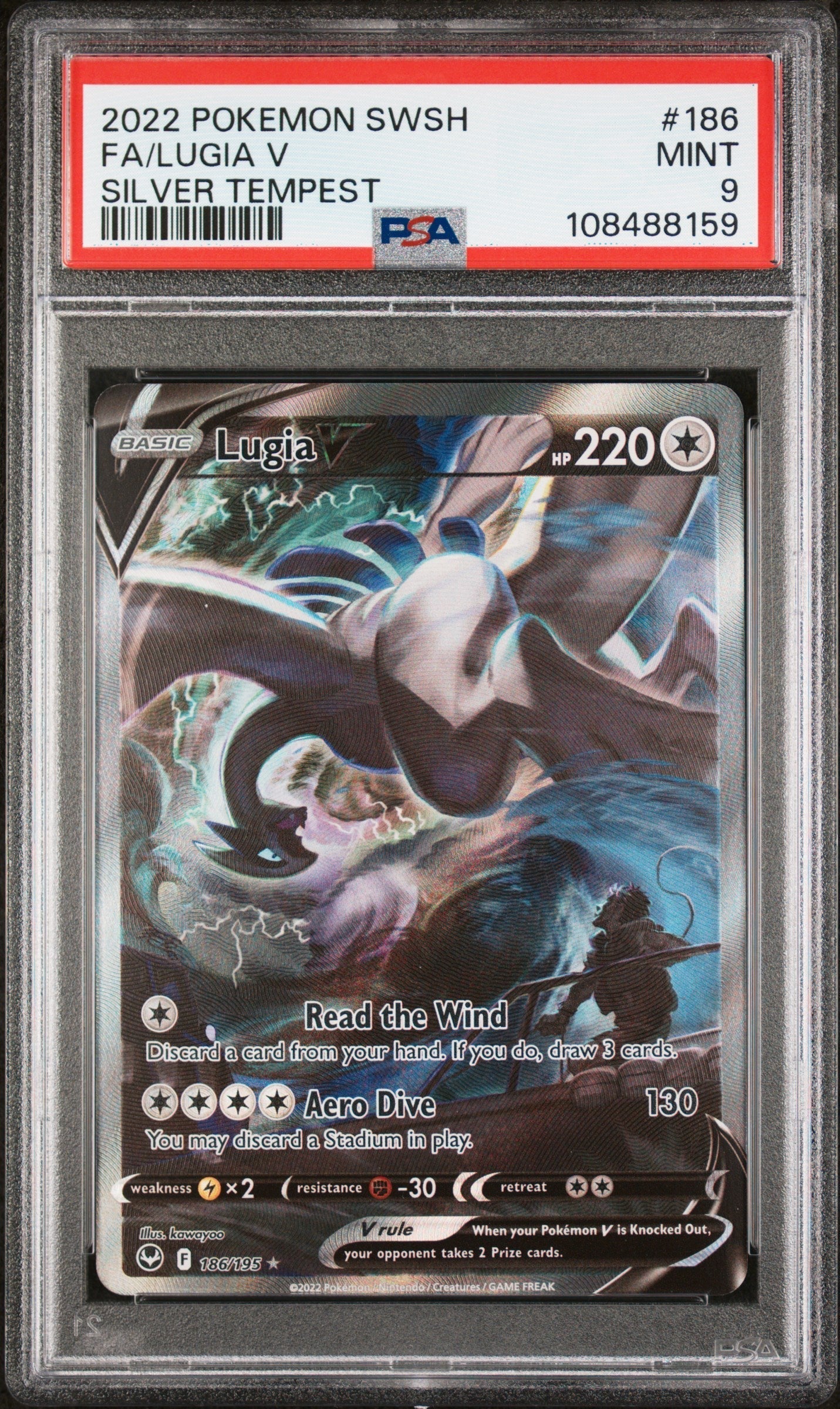 FA/LUGIA V SILVER TEMPEST 2022 POKEMON SWORD & SHIELD SILVER TEMPEST PSA MINT 9