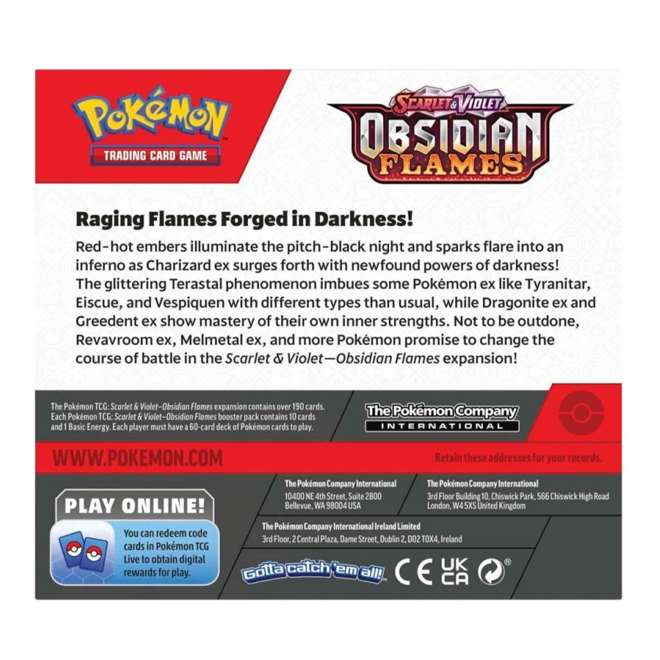 Obsidian Flames Booster Boxes & Cases