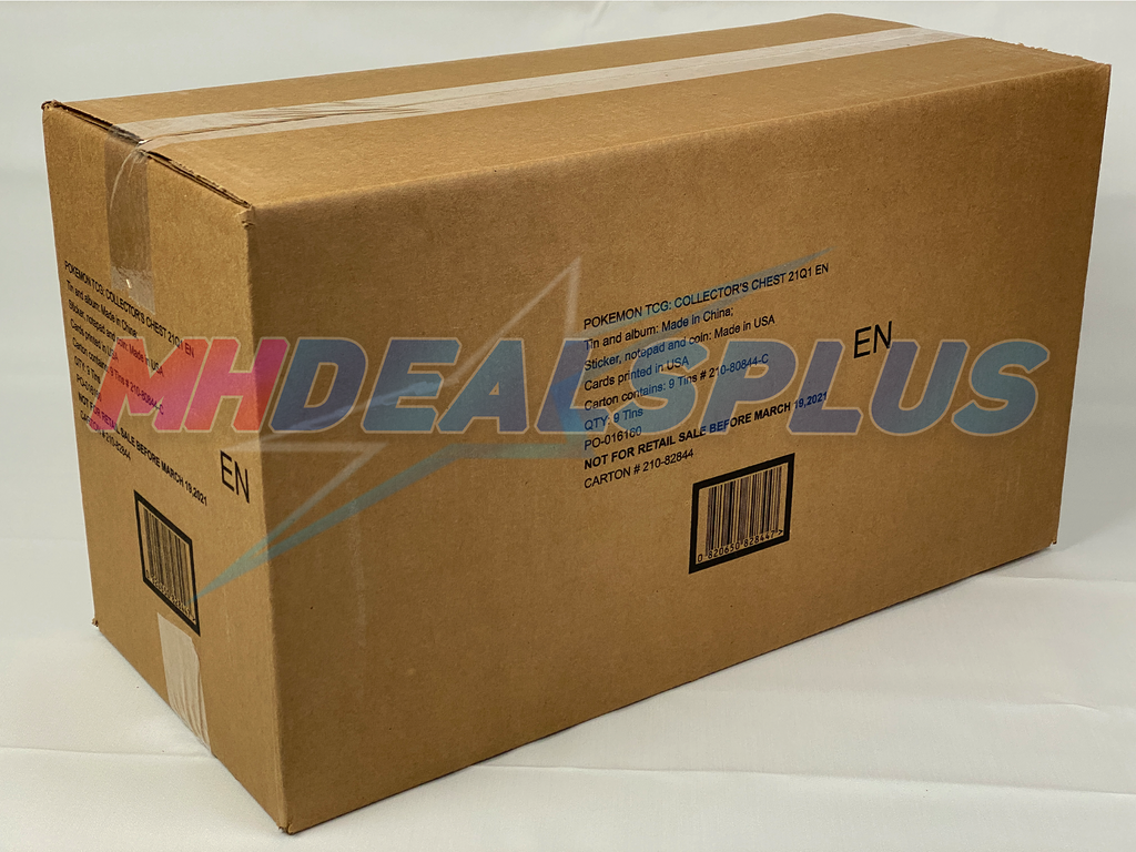 Pokemon TCG Collector's Chest Tin Lunchbox Spring 2021 Sealed Case - 9 Tins