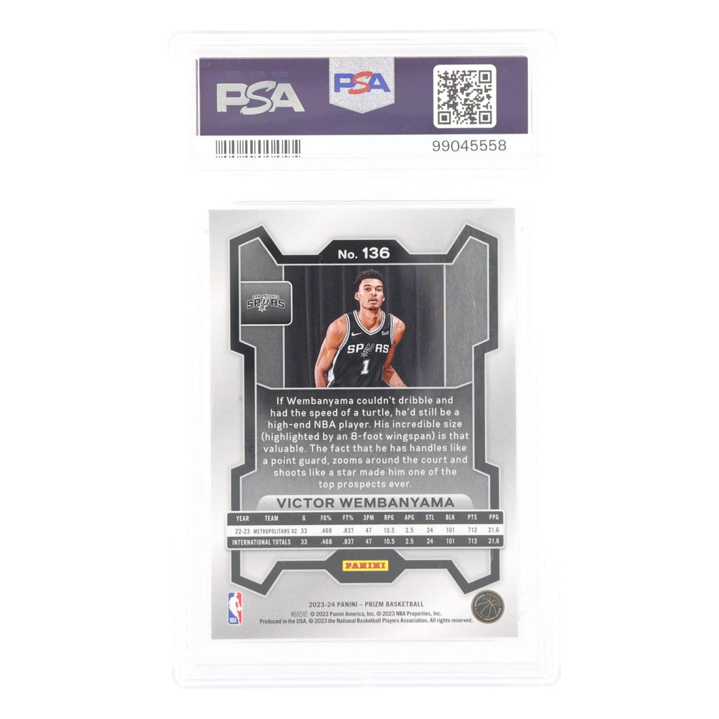 2023 Panini Prizm NBA Victor Wembanyama #136 Rookie Card PSA 10