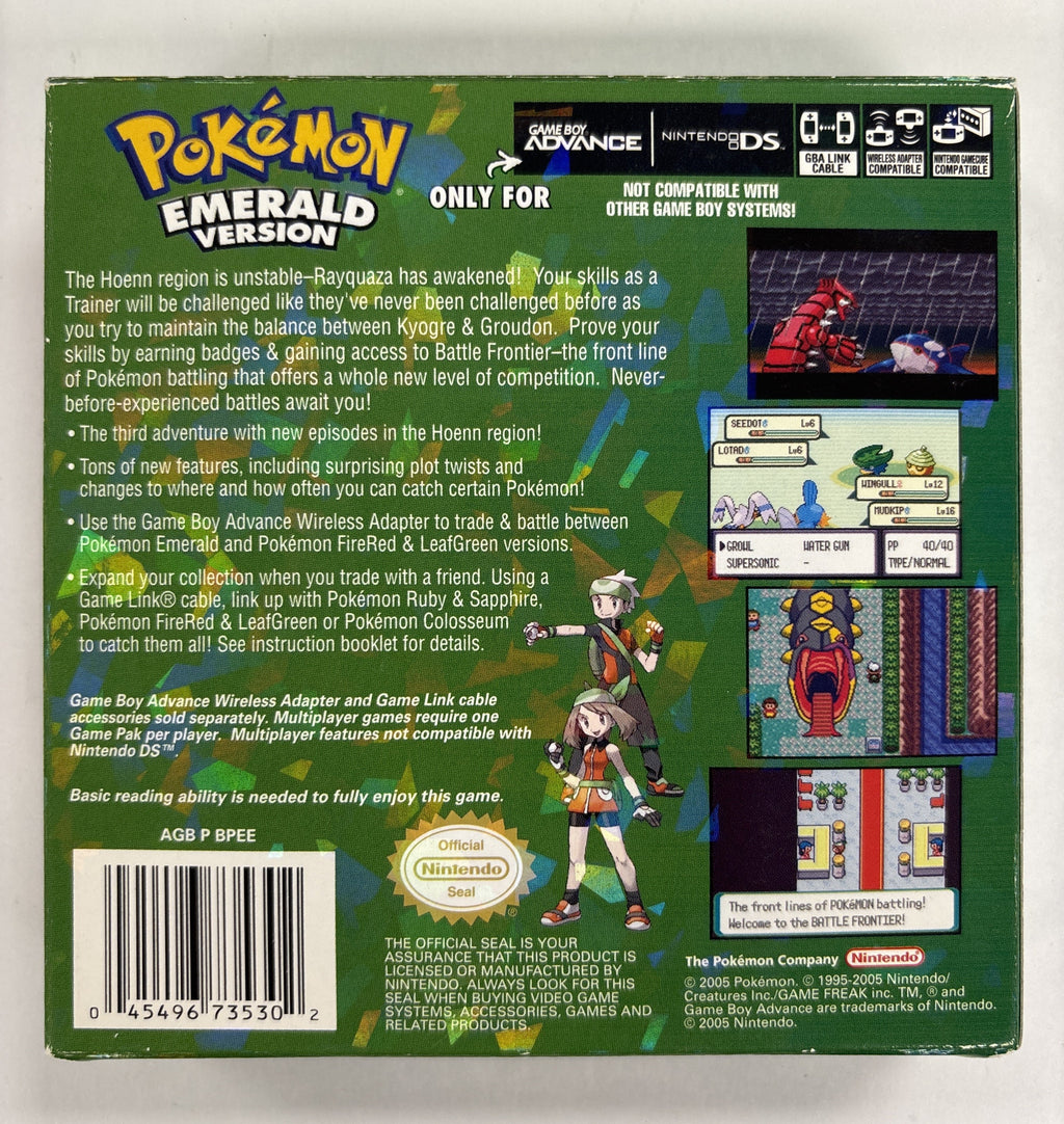 Pokemon Emerald Version - Nintendo Game Boy Advance Box & Manuals Only No Game