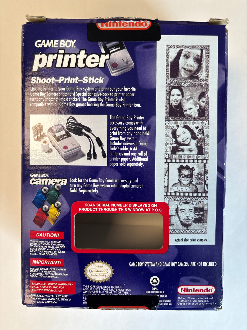 Nintendo Game Boy Printer Tested & Works Complete In Box!