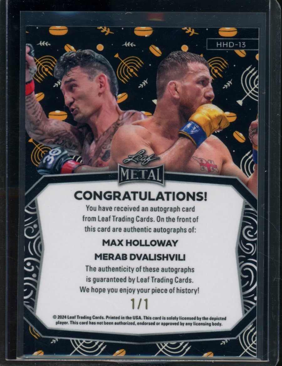 2024 Leaf Metal Holiday Max Holloway/Merab Dvalishvili Dual Auto 1/1