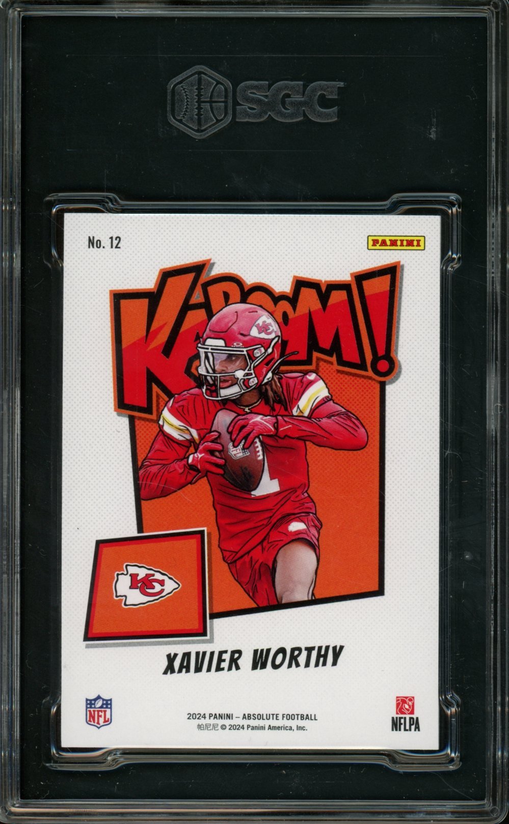 2024 Panini Absolute Xavier Worthy Kaboom SSP Rookie SGC 9.5 Chiefs