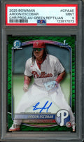 2025 Bowman Chrome Aroon Escobar 1st Auto Green Reptilian /99 PSA 9 Phillies