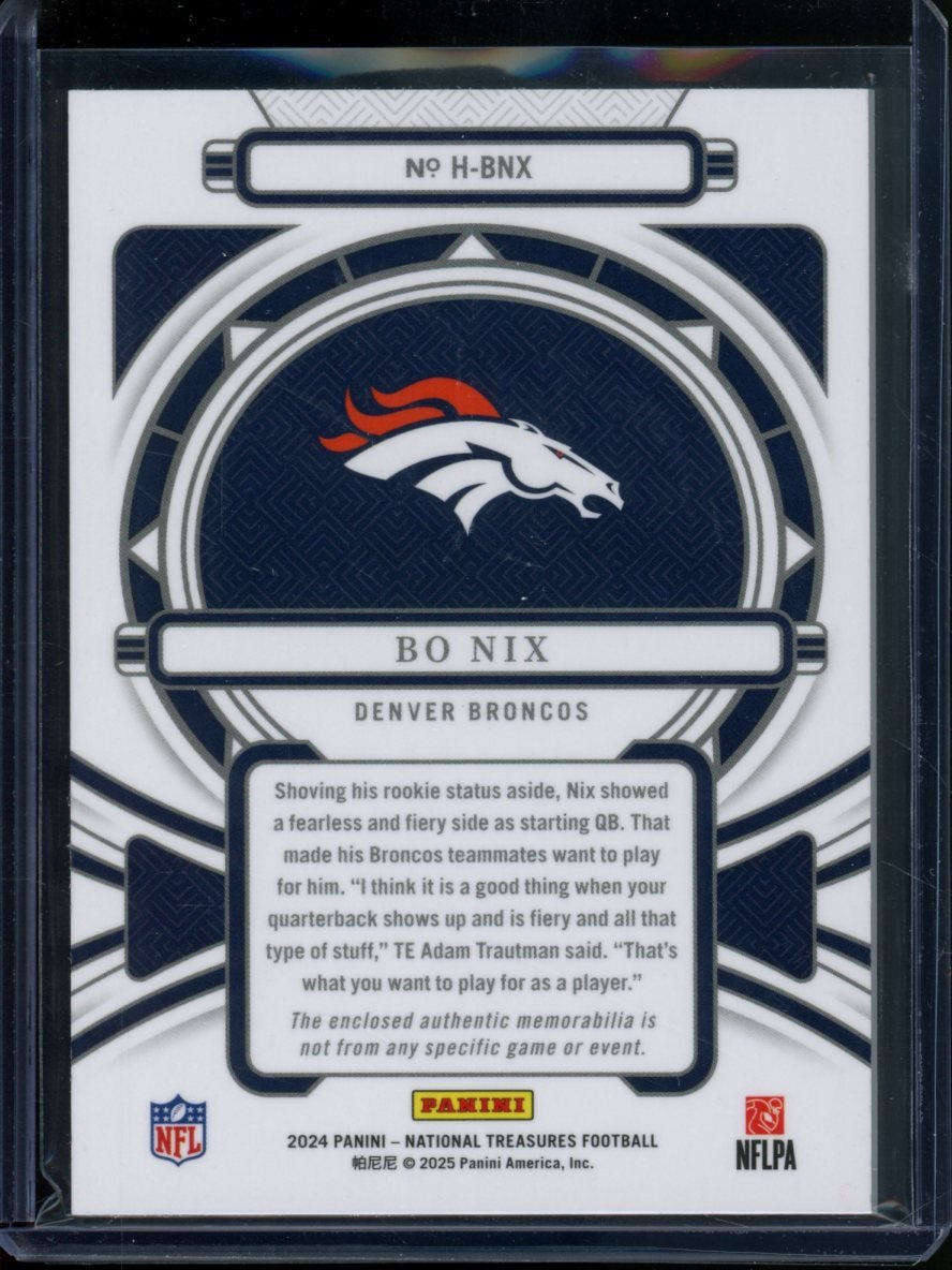 2024 Panini National Treasures Bo Nix Heirlooms Rookie Patch /10 Broncos