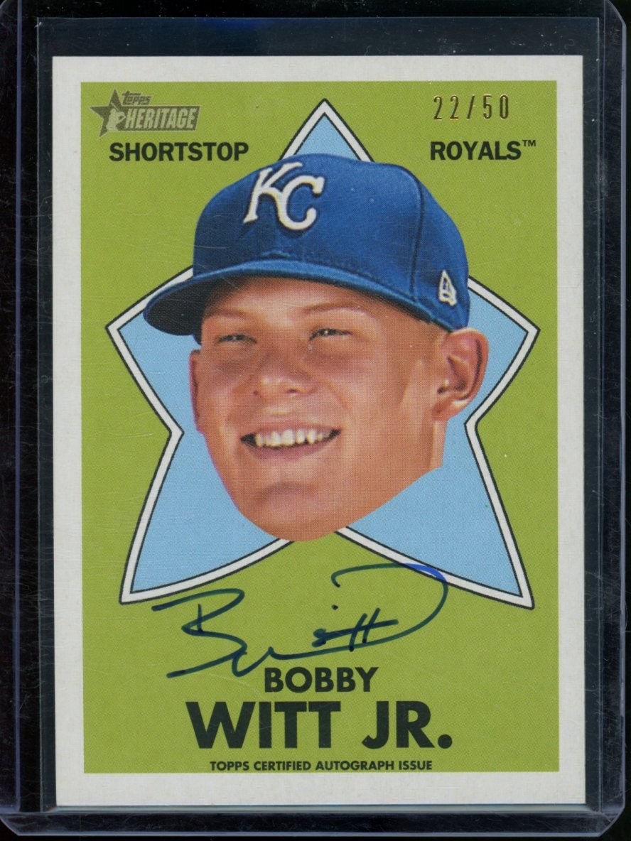 2020 Topps Heritage Minor league Bobby Witt Jr. 1971 All-Star Rookie Auto /50 Royals