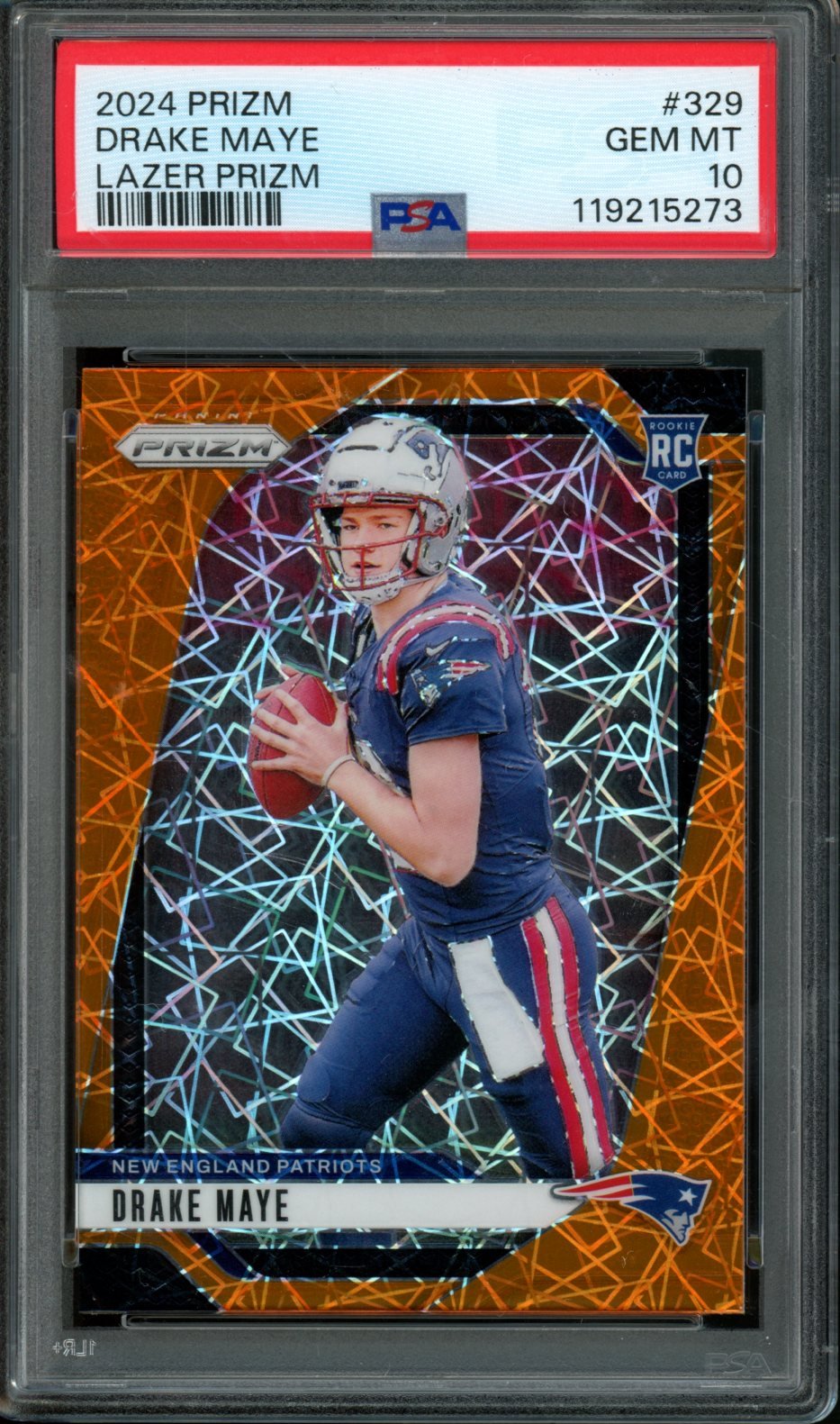 2024 Panini Prizm Drake Maye Rookie Lazer PSA 10 Patriots