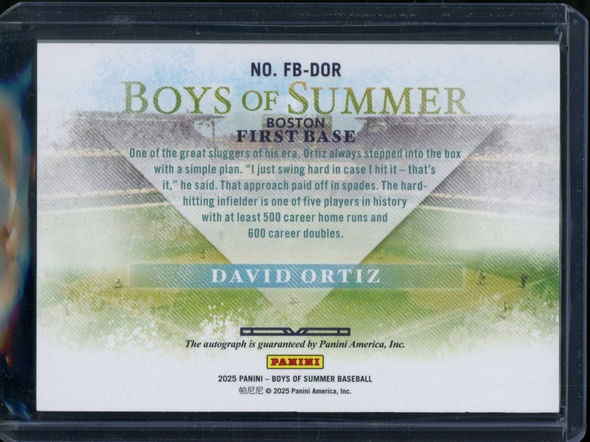 2025 Panini Boys Of Summer David Ortiz Fabric Of The Game Baseball Auto /2 Red Sox
