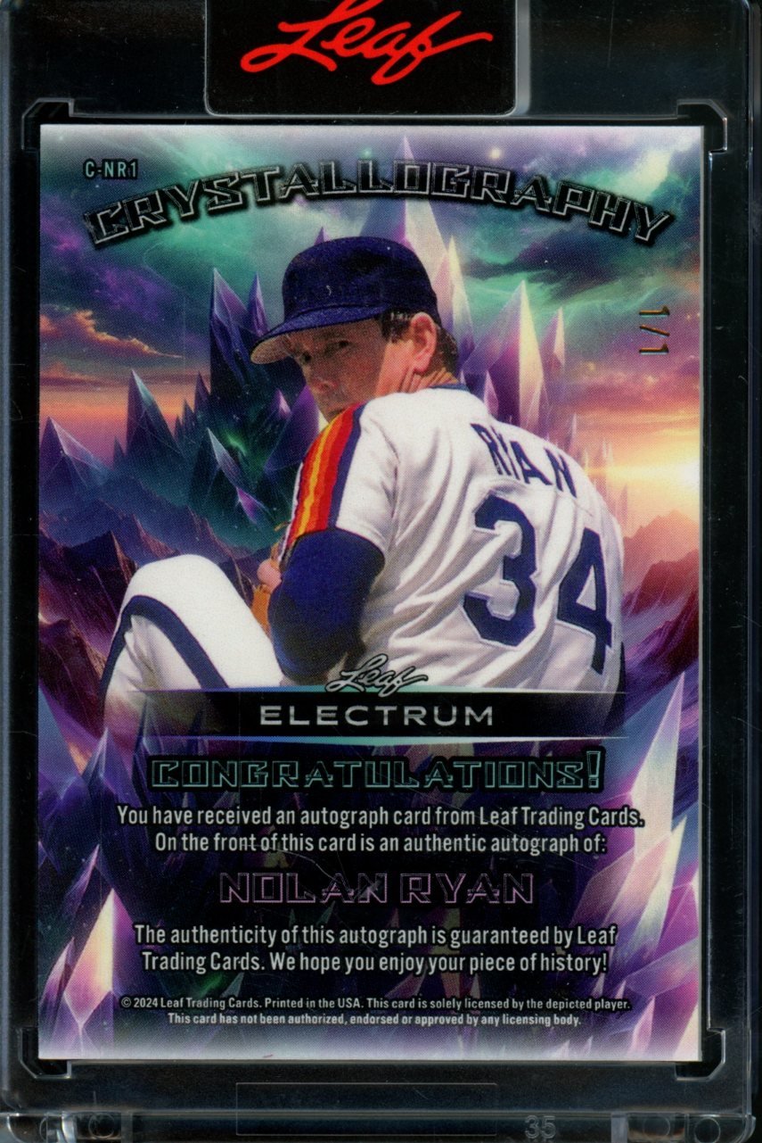 2024 Leaf Electrum Nolan Ryan Crystallography Auto Gold 1/1 Astros