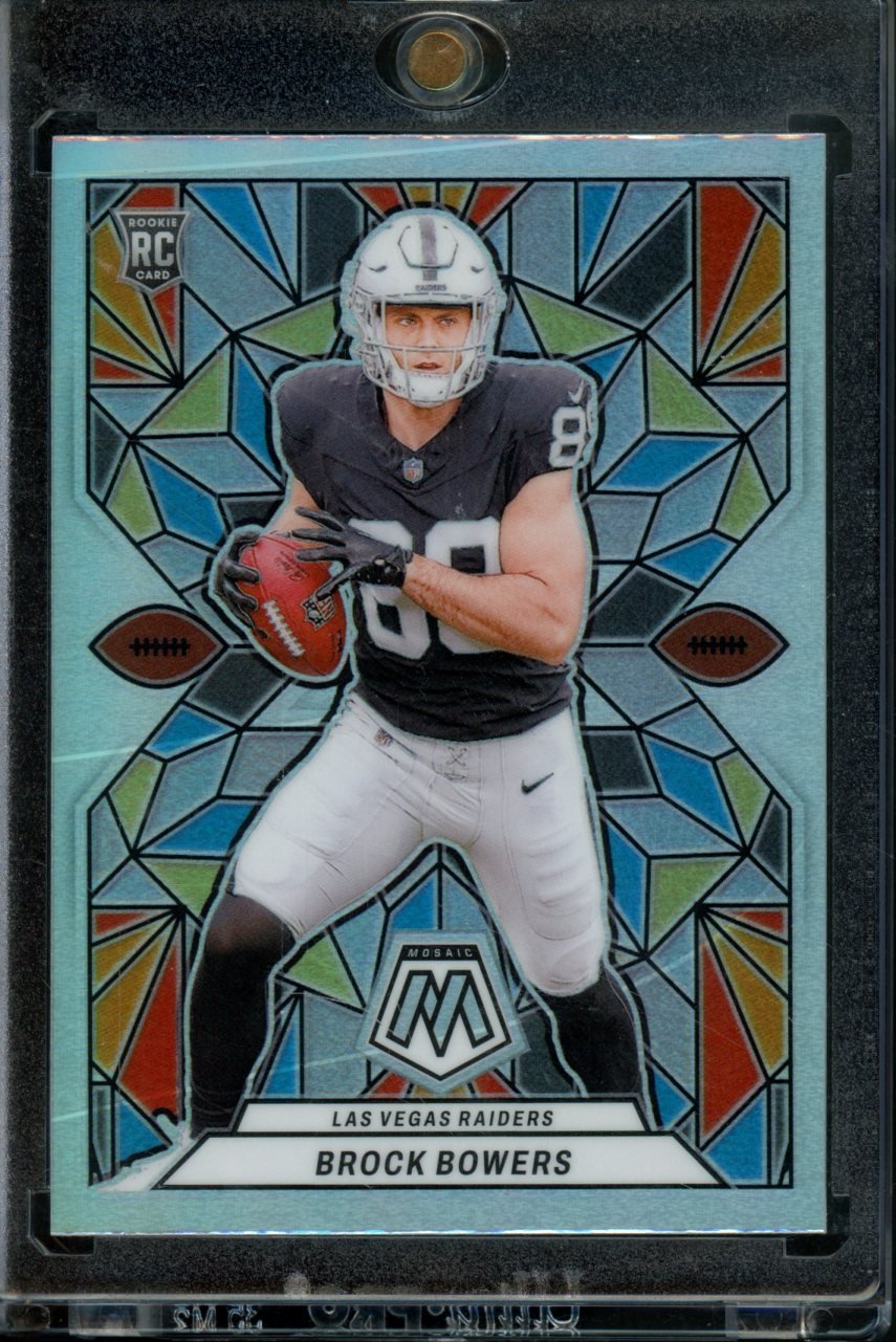 2024 Panini Mosaic Brock Bowers Stained Glass Rookie SSP Raiders
