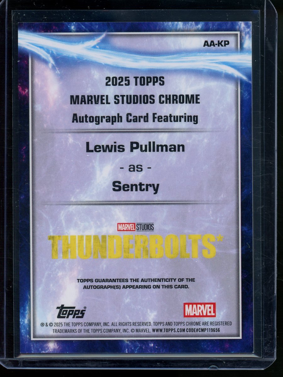2025 Topps Chrome Marvel Sentry Debut Autograph Refractor Lewis Pullman Thunderbolts