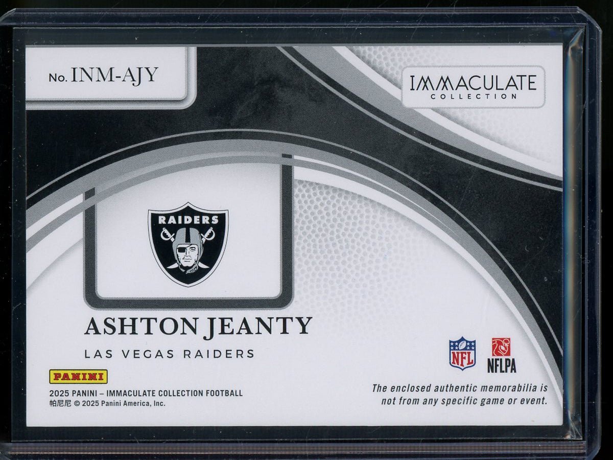 2025 Panini Immaculate Ashton Jeanty Rookie Immaculate Numbers Patch 2/2 Raiders