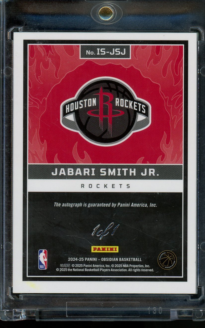 2025 Panini Obsidian Jabari Smith Jr. Ignited Black Autograph 1/1 Rockets