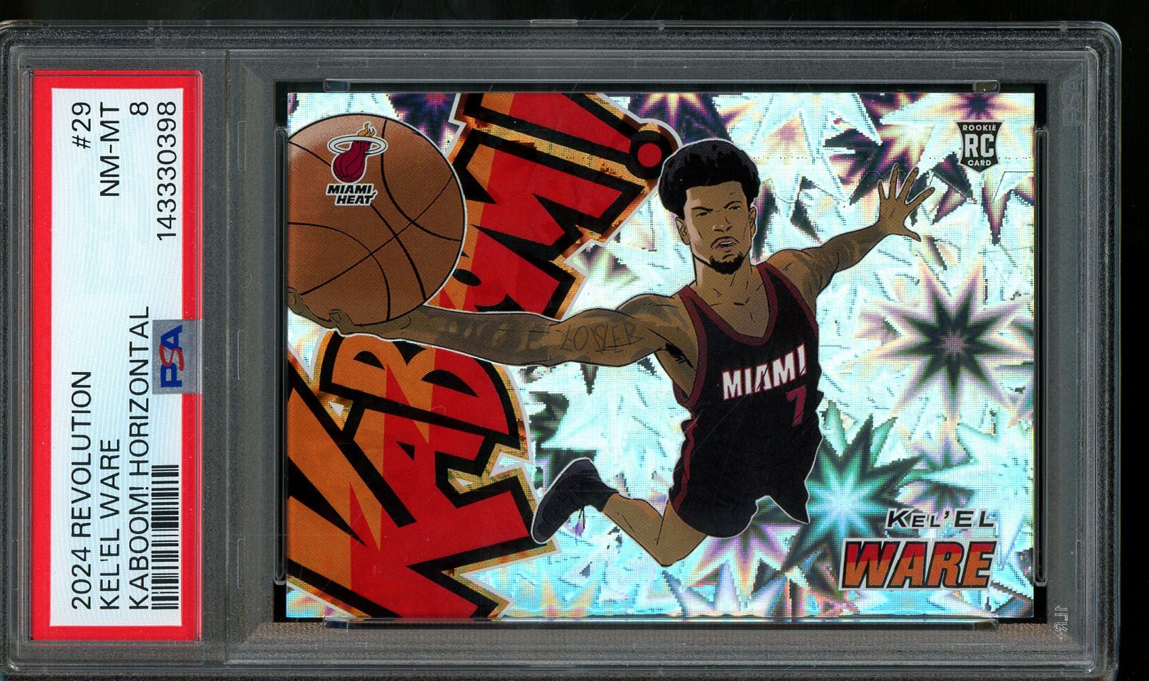 2024 Panini Revolution Kel'el Ware Rookie Kaboom Horizontal PSA 8 Heat