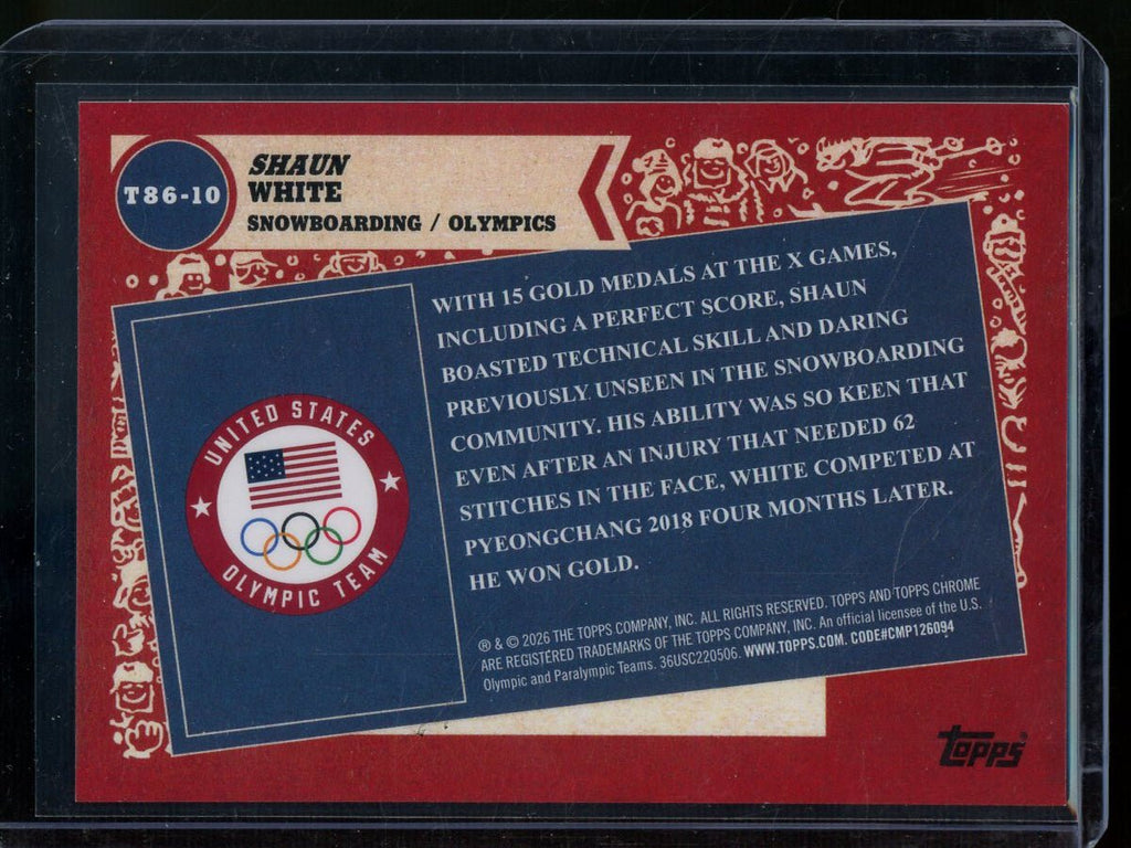 2026 Topps Chrome Shaun White Olympic Red Refractor /5