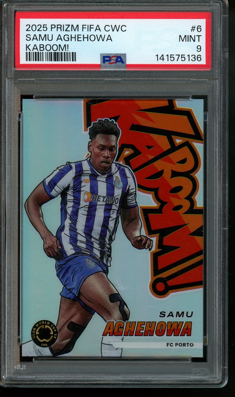 2025 Panini Prizm World Cup Samu Aghehowa Kaboom Case Hit PSA 9 FC Porto