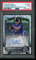 2025 Bowman Chrome Charlie Condon 1st Bowman Speckle Autograph /299 PSA 9 Rockies