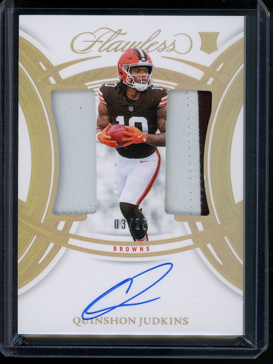 2025 Panini Flawless Quinshon Judkins Honored Ink Rookie Patch Autograph /25 Browns