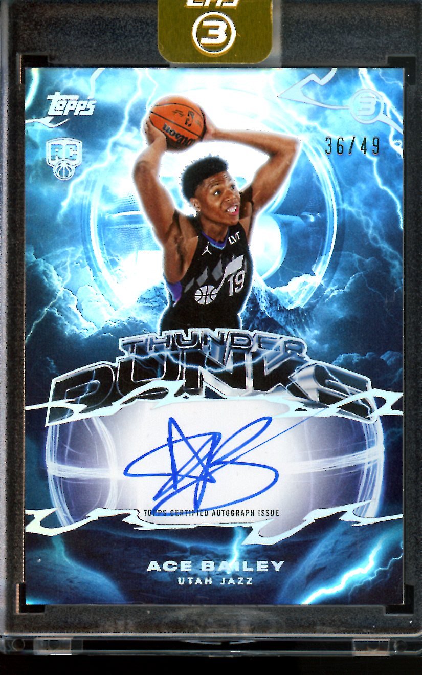 2026 Topps 3 Ace Bailey Thunder Dunks Rookie Autograph /49 Jazz