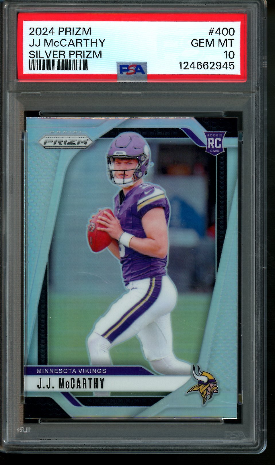 2024 Panini Prizm JJ McCarthy Silver Prizm Rookie PSA 10 Vikings