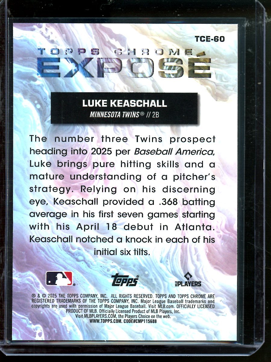 2025 Topps Chrome Luke Keaschall Rookie Expose Red /5 Twins