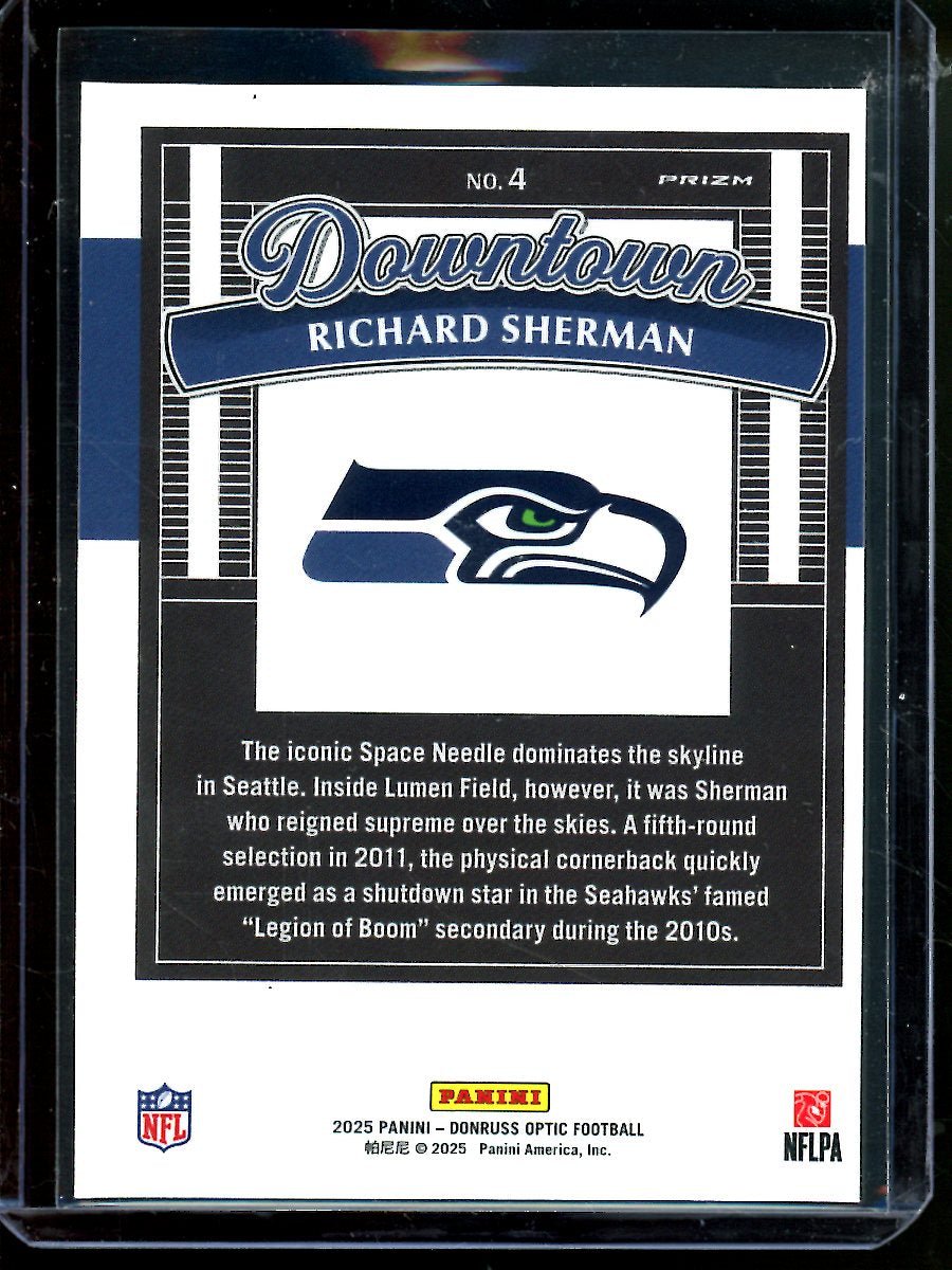 2025 Panini Optic Richard Sherman Downtown Case Hit Seahawks