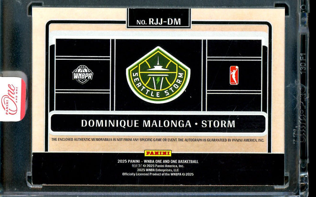2025 Panini One and One Dominique Malonga Rookie Jumbo Jersey Autographs /99 Storm