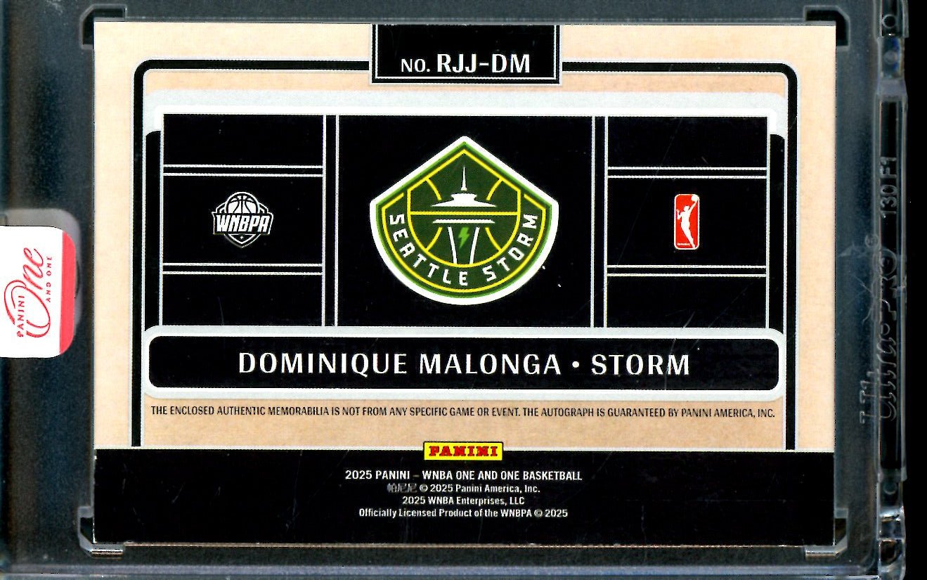 2025 Panini One and One Dominique Malonga Rookie Jumbo Jersey Autographs /99 Storm
