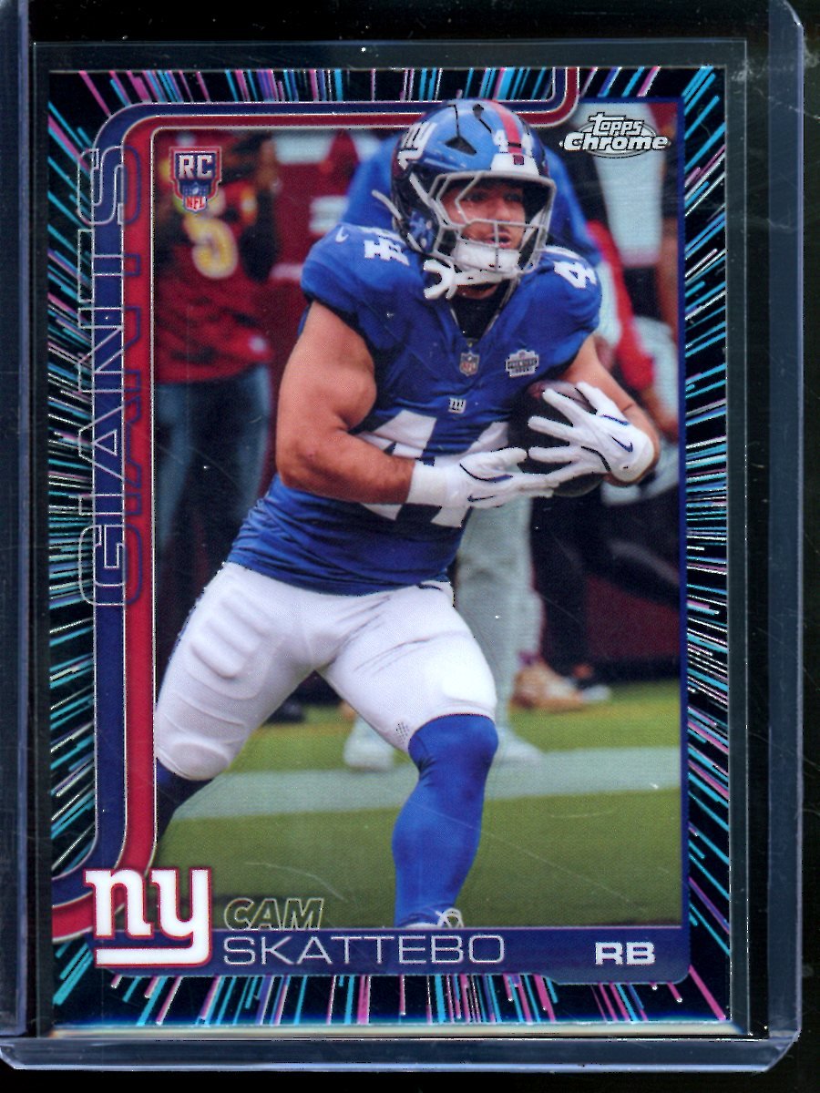 2025 Topps Chrome Cam Skattebo Neon Pulse Rookie Giants