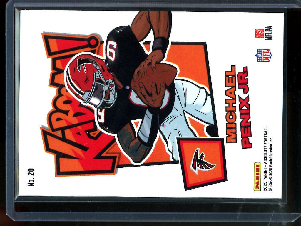 2025 Panini Absolute Michael Penix Jr Kaboom Case Hit Falcons