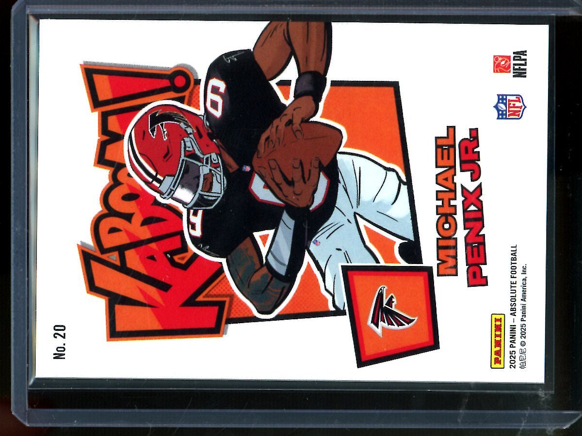 2025 Panini Absolute Michael Penix Jr Kaboom Case Hit Falcons