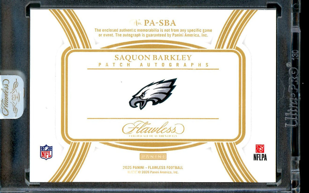 2025 Panini Flawless Saquon Barkley Patch Autographs /10 Eagles