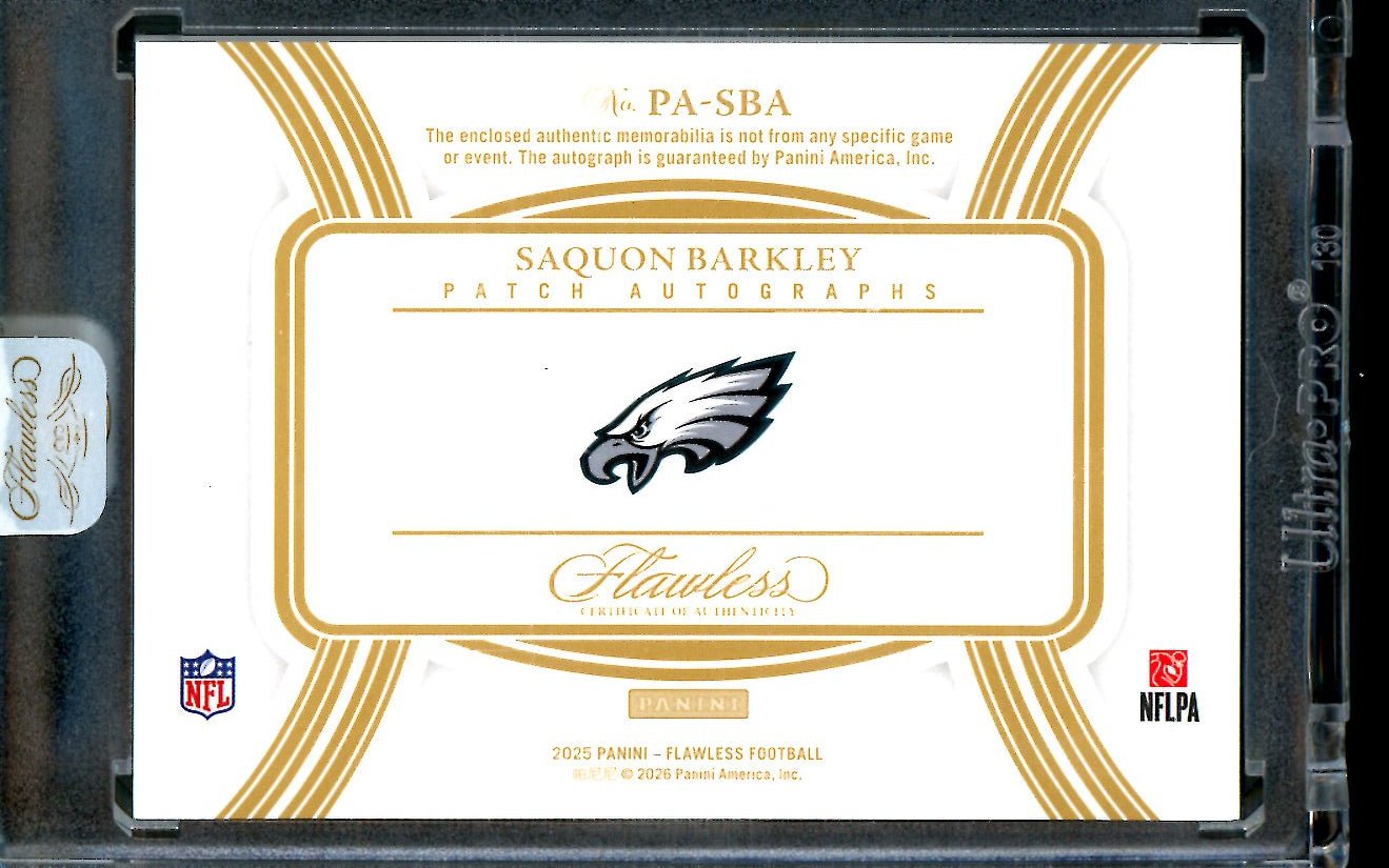 2025 Panini Flawless Saquon Barkley Patch Autographs /10 Eagles