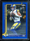 2025 Topps Chrome Matthew Stafford Blue Refractor Autograph /150 Rams