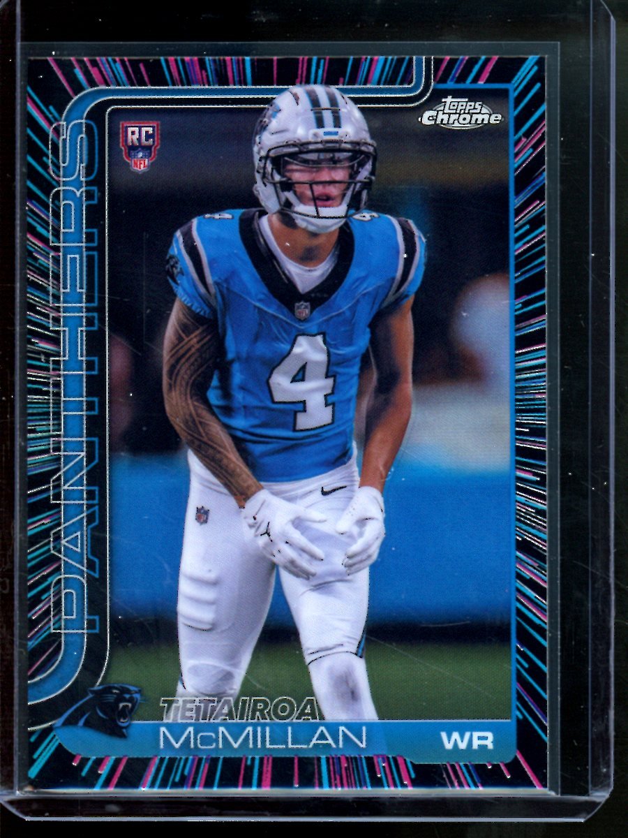 2025 Topps Chrome Tetairoa McMillan Neon Pulse Refractor Rookie Panthers
